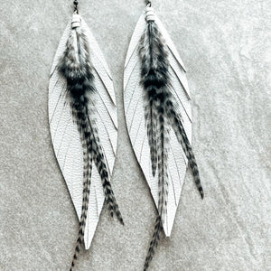 FF- White Leather Feathers