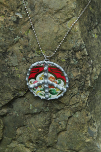 Necklace- Soldered Vintage Tin Peace Sign