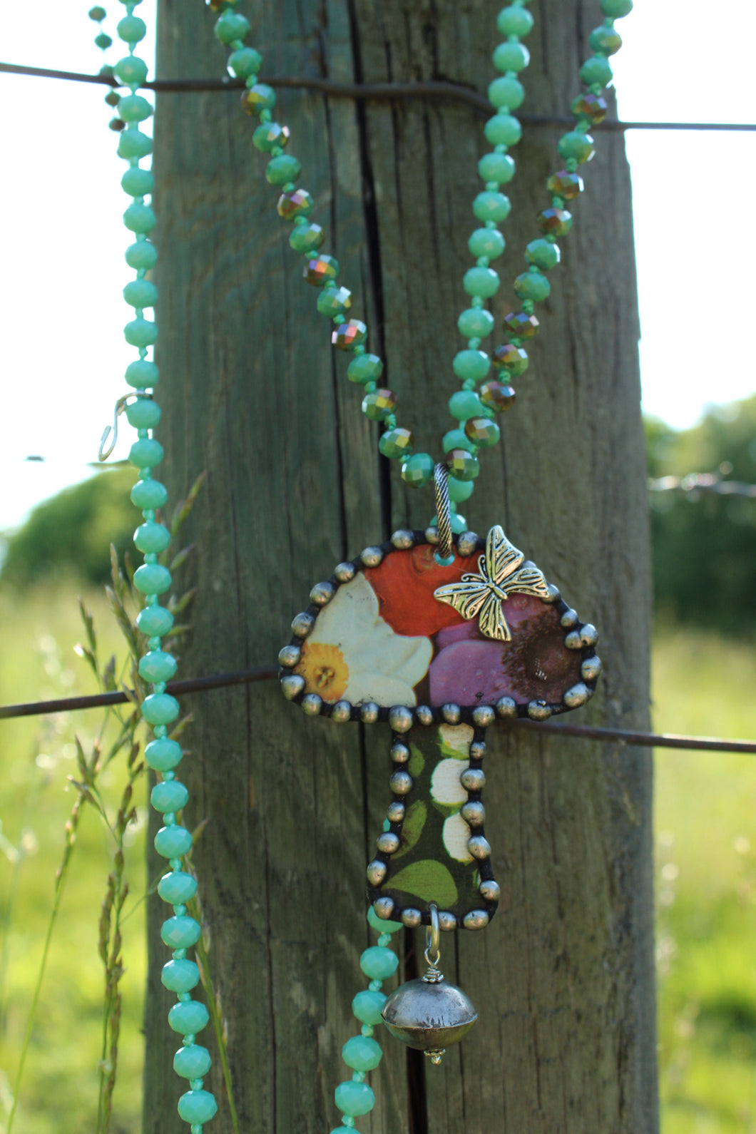 ABA- Upcycled Tin Mushroom Necklaces