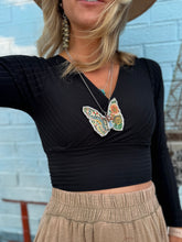 Load image into Gallery viewer, Zenana- Black Ribbed Crossover Crop Top
