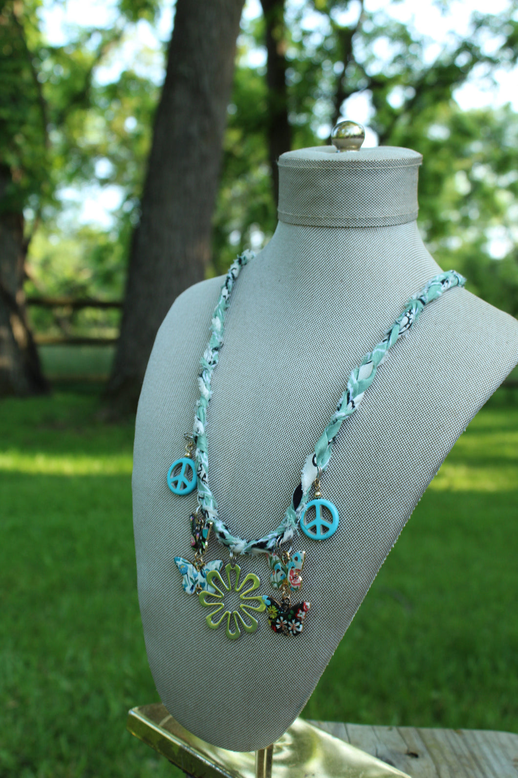 Necklace- Braided Bandana Charm
