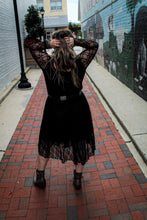 Load image into Gallery viewer, Easel- Black Lace Midi Dress
