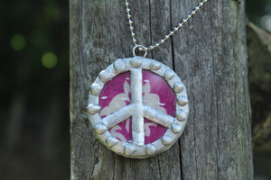 Necklace- Double Sided Kantha Peace Sign