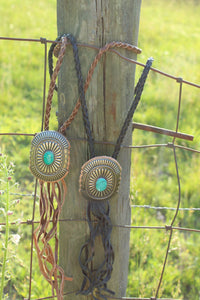Necklace- Genuine Leather Concho Bolo (2 colors)