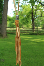 Load image into Gallery viewer, ABA- Camel Leather Braided Tassel Necklace
