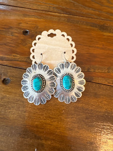 Earrings- Concho Turquoise Tiered