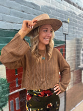 Load image into Gallery viewer, Zenana- Camel Cropped Knitted Sweater
