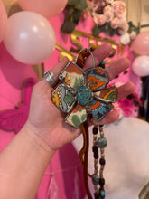 Load image into Gallery viewer, Necklace- Vintage Tumbled Mexican Tile Flower
