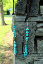 Load image into Gallery viewer, Necklace- Chunky Turq • Genuine Leather Necklace
