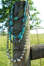 Load image into Gallery viewer, Necklace- Chunky Turq • Genuine Leather Necklace
