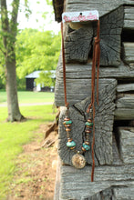 Load image into Gallery viewer, ARB- Bone Carved 2 Sided Buffalo/Indian Coin Turquoise Necklace

