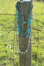 Load image into Gallery viewer, Necklace- Chunky Turq • Genuine Leather Necklace
