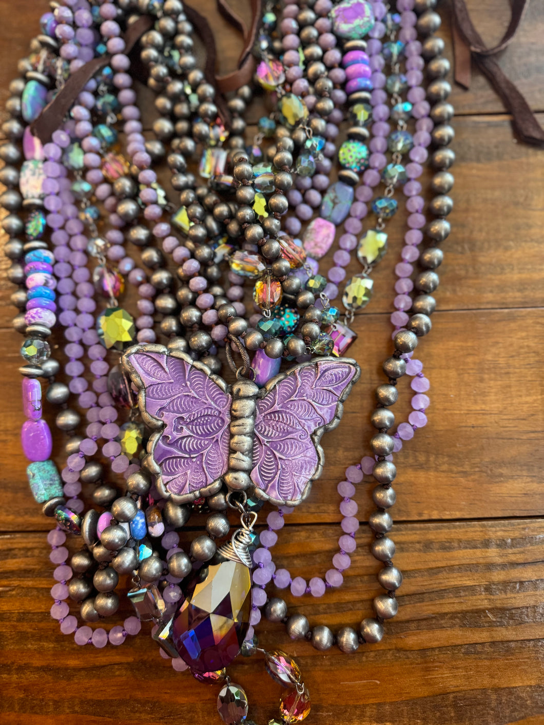 ABA- Huge Purple Butterfly Cowboy Pearls