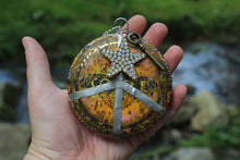 Load image into Gallery viewer, Necklace- Vintage Coffee Lid Tin Peace Sign
