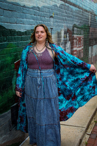 Bluevelvet- Denim Chambray Button Maxi Skirt