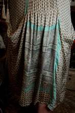 Load image into Gallery viewer, Kantha Bae- Ruched Dress Ivory Blue
