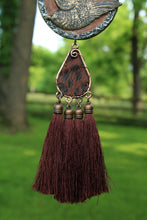 Load image into Gallery viewer, ARB- Huge Bird Pendant Cheetah Tassel Necklace
