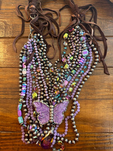 ABA- Huge Purple Butterfly Cowboy Pearls