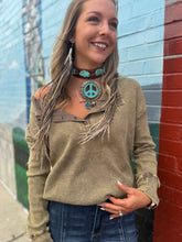 Load image into Gallery viewer, Zenana- Mocha Washed Baby Waffle Henley
