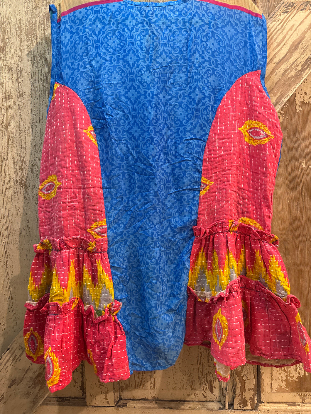 Get Ready Ruffle Tunic Pink Blue