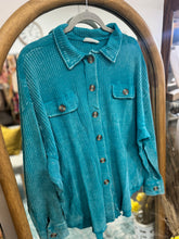 Load image into Gallery viewer, Zenana- Teal Acid Wash Jacket

