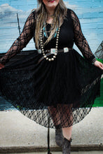 Load image into Gallery viewer, Easel- Black Lace Midi Dress
