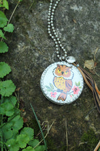 Load image into Gallery viewer, Necklace- Vintage Owl Soldered Tin
