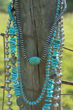 Load image into Gallery viewer, Necklace- Long Turq + Navajo Pearl Rounded

