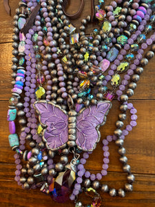 ABA- Huge Purple Butterfly Cowboy Pearls