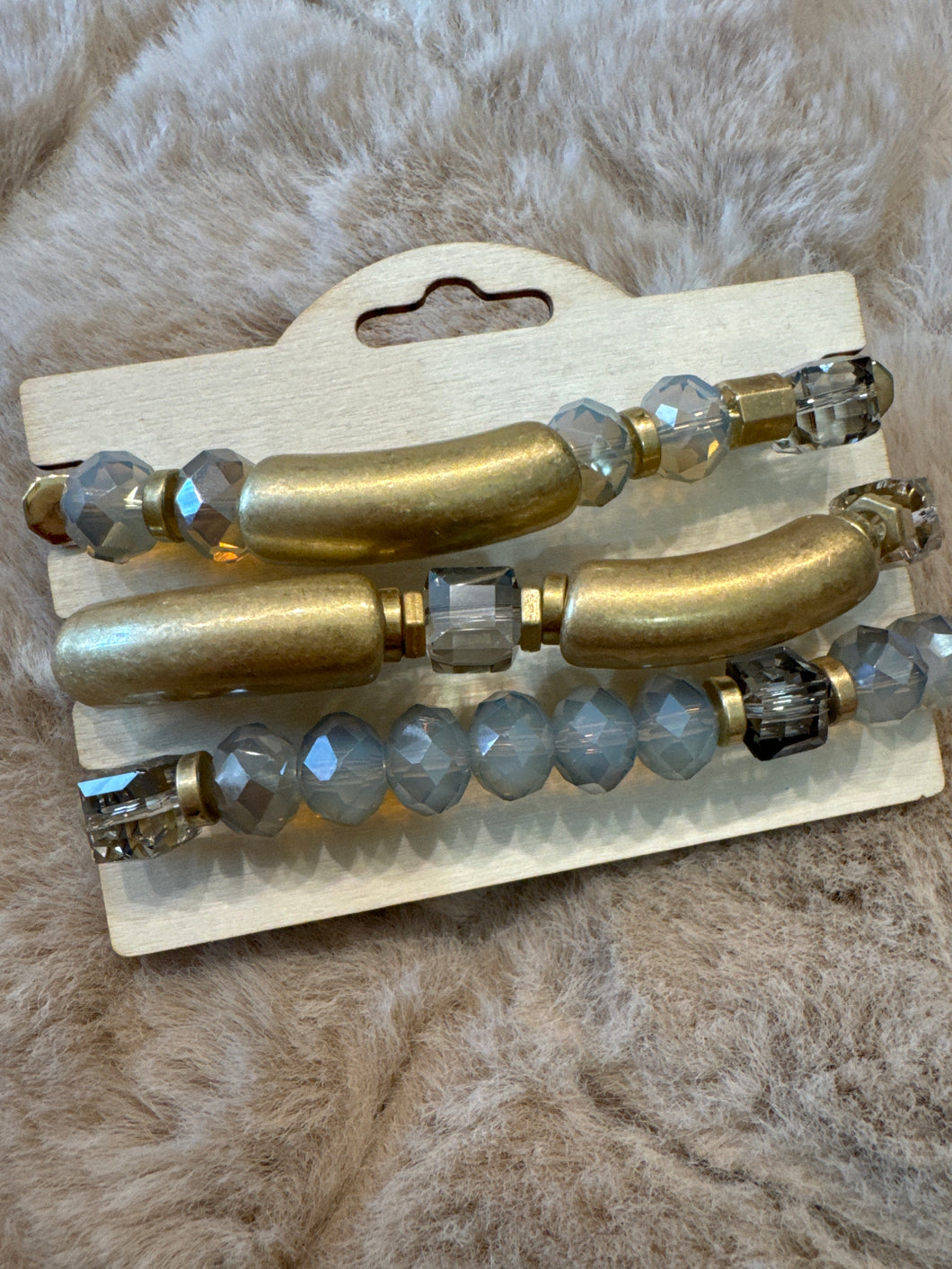 Bracelets- Gold Grey 3 Piece Set