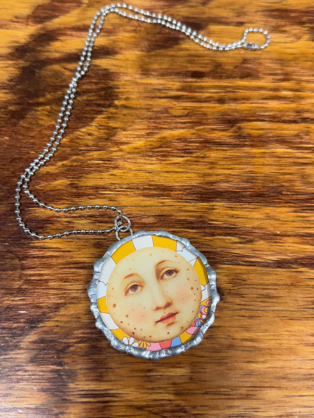 Necklace- Retro Moon Yellow