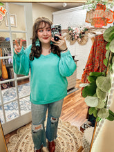 Load image into Gallery viewer, POL-Turquoise Sweatshirt
