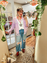 Load image into Gallery viewer, POL-Purple Lace Short Kimono
