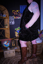 Load image into Gallery viewer, Zeppelin Collection- Black Velvet Spaghetti Dress
