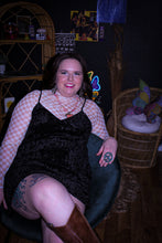 Load image into Gallery viewer, Zeppelin Collection- Black Velvet Spaghetti Dress
