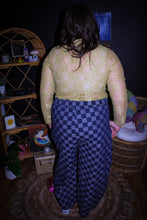 Load image into Gallery viewer, Zeppelin Collection- Pleated Denim Checkered Barrel Pants
